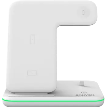 Зарядное устройство беспроводное Canyon Qi WS-302 3 в 1, 15W, белое