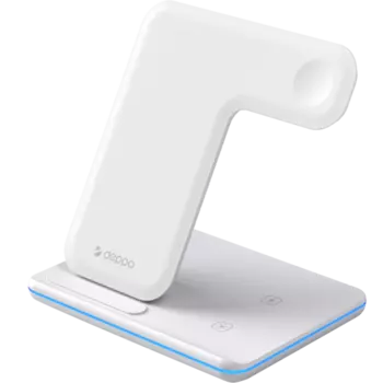Зарядное устройство беспроводное Deppa 3 в 1 Charging Stand Neo: iPhone, Apple Watch, Airpods, 24017 AW 20w
