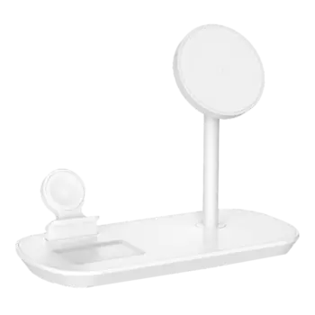 Зарядное устройство беспроводное Deppa Qi 23155, 3 в 1 MagSafe, 15W, белый