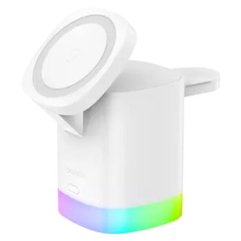 Зарядное устройство беспроводное Deppa Qi 23159, 3 в 1, MagSafe Tower Stand, 15W, белый