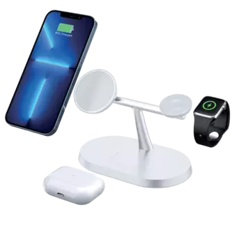 Зарядное устройство беспроводное Stellarway Qi 3 в1 WRC2-MS15W, белое