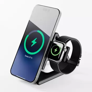 Зарядное устройство беспроводное VLP Delta Power 3 in 1 MagSafe, черный