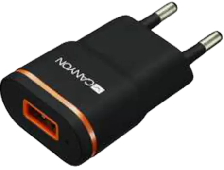 Зарядное устройство сетевое Canyon CNE-CHA01B USB-A 1A, черный с бронзой