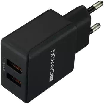Зарядное устройство сетевое Canyon CNE-CHA03B USB-A 2,1A, черный