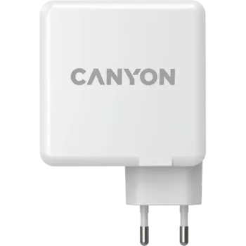 Зарядное устройство сетевое Canyon H-100 2USB-C/A 100W, белый (GaN)