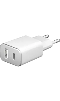 Зарядное устройство сетевое Deppa USB Type-C + USB Type-A PD 18w, белое