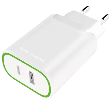 Зарядное устройство сетевое Gerffins Pro USB-A/С 2A/3A, белое