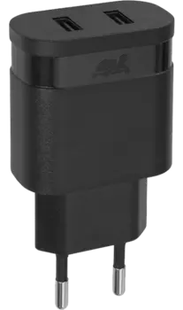 Зарядное устройство сетевое RIVACASE PS4122 2,4A 2USB, черное