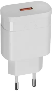 Зарядное устройство сетевое RIVACASE VA4110 18W USB Quick Charge, белое
