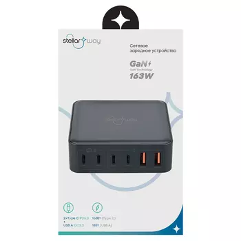 Зарядное устройство сетевое Stellarway AC3 2USB-A/4С PD 160W, черный