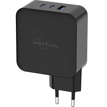 Зарядное устройство сетевое Stellarway USB-A/2С PD 100W, черный