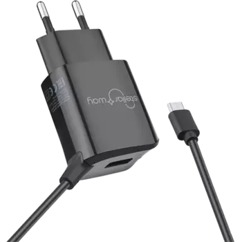 Зарядное устройство сетевое Stellarway USB-A/Micro-USB 1A 1м, черный