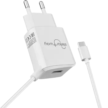 Зарядное устройство сетевое Stellarway USB-A/С 2,1A 1м, белый