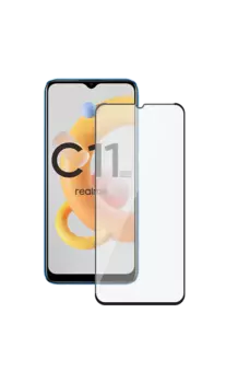 Защитное стекло Мультибренд для realme C11 2.5D Full Glue (черная рамка)