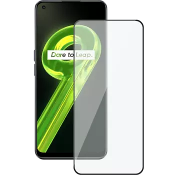 Защитное стекло Мультибренд для realme 9 2.5D Full Glue (черная рамка)