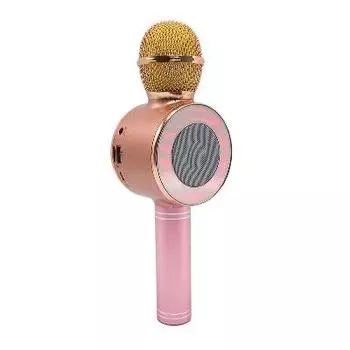 Беспроводной Bluetooth караоке микрофон Wster WS-668, розовое золото