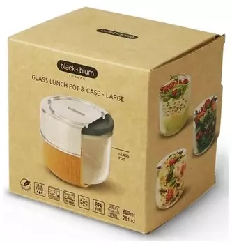 Black + blum Ланч-бокс Glass Lunch Pot Large, 12x12 см, almond