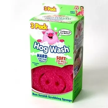 Чудо губка-скраб Пятачок - Hog Wash Scrubber, 3 шт.