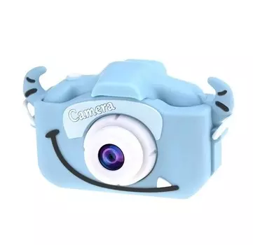 Детский фотоаппарат - Childrens Fun Camera с рогами, голубой
