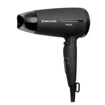 Фен Brayer BR3020, 1600 Вт, 2 скорости, холодный воздух, складная ручка, съемный фильтр