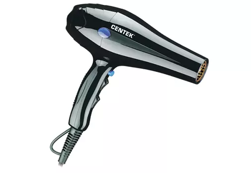 Фен Centek CT-2239 черный полноразмерный, 2200 Вт, режимов- 3, скоростей-2,