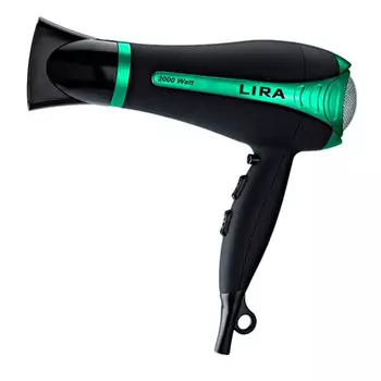 Фен Lira LR 0702, черный/зеленый
