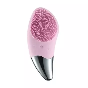 Электрическая силиконовая щетка-массажер для чистки лица Sonic Facial Brush, светло-розовый
