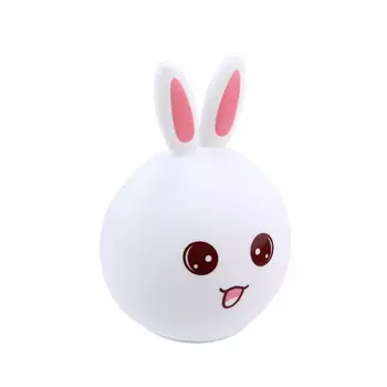 Мягкий силиконовый ночник Colorful Silicone Lamp, Розовый зайчик