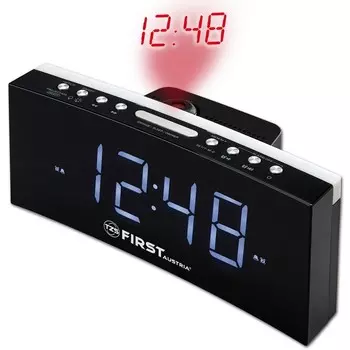 Радиочасы FIRST 2420-4, LCD-дисплей 1.8 д, синий, цифровой тюнер, FM с памятью, чёрный