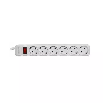 Сетевой фильтр Centek СТ-8901-6-1,8 White (белый) 6 розеток, 1,8 м, ДВОЙНАЯ ЗАЩИТА, макс до 2200 Вт