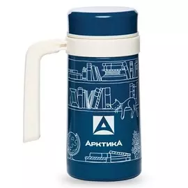 Термос-кружка Арктика 412-500 синяя с ручкой, 500мл