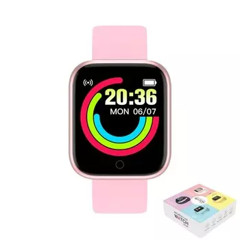 Умные часы Macaron Color Smart Watch, розовые