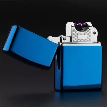 USB зажигалка электроимпульсная, Синий
