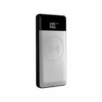 Внешний аккумулятор с беспроводной зарядкой Hoox Aura 10000, серебро