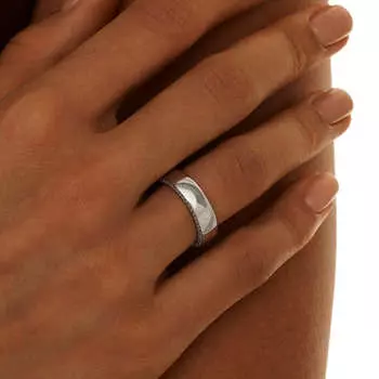 Серебряное двустороннее кольцо с фианитами MIE