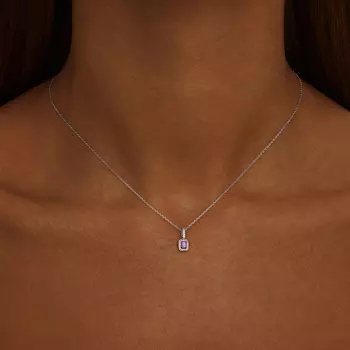 Серебряное колье с аметистом MIE