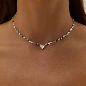 Серебряное колье с фианитом Angel MIE