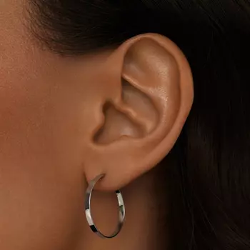 Серебряные гладкие серьги-кольца MIE