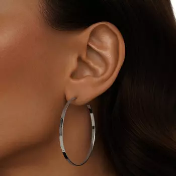 Серебряные крупные гладкие серьги-кольца MIE