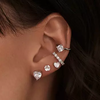 Серебряные серьги-гвоздики Sophia с фианитами 5 мм MIE