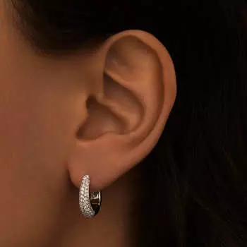 Серебряные серьги-капли с фианитами MIE