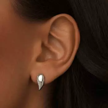 Серебряные серьги-капли с фианитами MIE