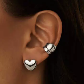 Серебряные серьги-сердца MIE