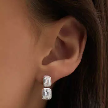 Серебряные серьги-трансформеры Midnight с фианитами MIE