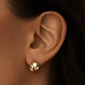 Серебряные серьги-узлы в покрытии желтое золото MIE