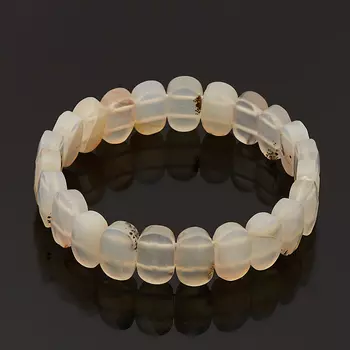 Браслет агат белый огранка 19 см