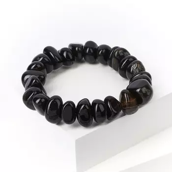 Браслет агат черный 17 см