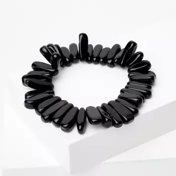 Браслет агат черный 17 см