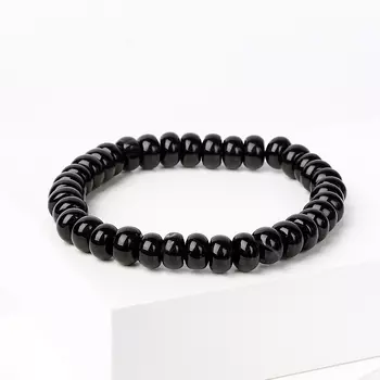 Браслет агат черный 8 мм 17 см