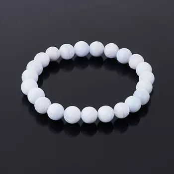 Браслет агат голубой 8 мм 17 см